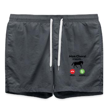 Mon cheval m'appelle faut que j’y aille Cadeau - Short de bain - charbon - Devant - AI Model Male 185 light (185cm)