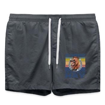 My Therapist Eats Hay - Badeshorts - Anthrazit - Vorne - AI Model Male 185 light (185cm)