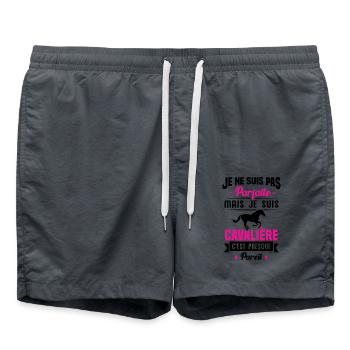 Je ne suis pas parfaite mais je suis cavalière - Short de bain - charbon - Devant - AI Model Male 185 light (185cm)