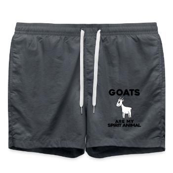 Ziege Ziegenbock Bock - Badeshorts - Anthrazit - Vorne - AI Model Male 185 light (185cm)