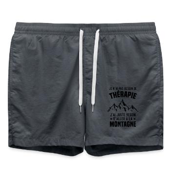 J'ai juste besoin d'aller à la Montagne Humour - Short de bain - charbon - Devant - AI Model Male 185 light (185cm)