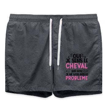 Oui je sens le cheval pas le problème - Short de bain - charbon - Devant - AI Model Male 185 light (185cm)