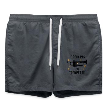 Je Peux Pas J'ai Trompette - Short de bain - charbon - Devant - AI Model Male 185 light (185cm)