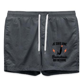 Je suis une basketteuse qui déchire - Short de bain - charbon - Devant - AI Model Male 185 light (185cm)