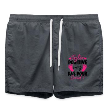 Testée positive mais pas pour covid Humour Bebe - Short de bain - charbon - Devant - AI Model Male 185 light (185cm)