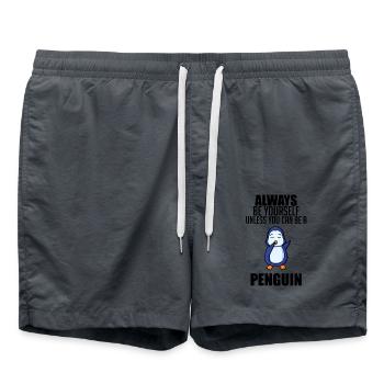 Pinguin Pinguine - Badeshorts - Anthrazit - Vorne - AI Model Male 185 light (185cm)