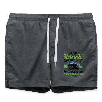 Un Retraité Avec Un Camping-car - Short de bain - charbon - Devant - AI Model Male 185 light (185cm)