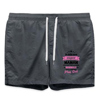 Super Maman Comme Maman Normale Plus Cool - Short de bain - charbon - Devant - AI Model Male 185 light (185cm)