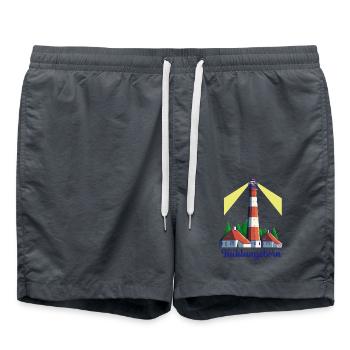 Leuchtturm - Ostseeheilbad Kühlungsborn - Badeshorts - Anthrazit - Vorne - AI Model Male 185 light (185cm)