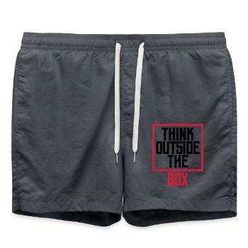 Logo Think outside - Swim Trunks - anthracite - Front - AI Model Male 185 light (185cm)