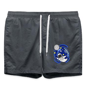 Astronaut Mond Ballon - Badeshorts - Anthrazit - Vorne - AI Model Male 185 light (185cm)