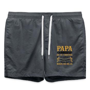 Papa On A Essayé De Trouver Le Meilleur Cadeau - Short de bain - charbon - Devant - AI Model Male 185 light (185cm)