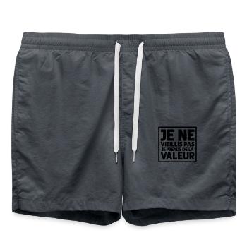 Je Ne Vieillis Pas Je Prends De La Valeur - Short de bain - charbon - Devant - AI Model Male 185 light (185cm)