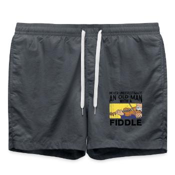 Violoniste Old Man - Short de bain - charbon - Devant - AI Model Male 185 light (185cm)