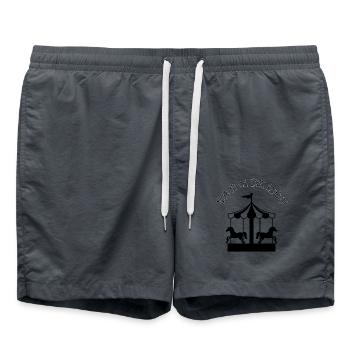 Nur noch eine Runde Karussell schwarz - Badeshorts - Anthrazit - Vorne - AI Model Male 185 light (185cm)