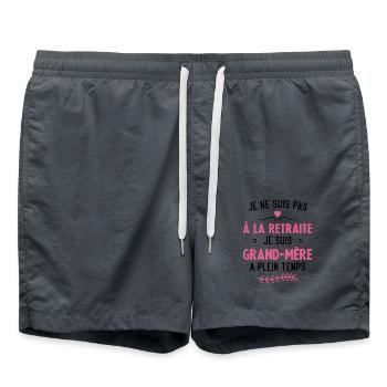 Je ne suis pas à la retraite je suis grand mère - Short de bain - charbon - Devant - AI Model Male 185 light (185cm)
