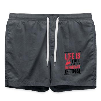 Das Leben ist voller wichtiger Entscheidungen - Badeshorts - Anthrazit - Vorne - AI Model Male 185 light (185cm)