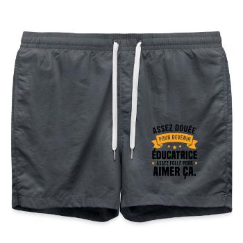 Assez douée pour devenir éducatrice assez folle - Short de bain - charbon - Devant - AI Model Male 185 light (185cm)