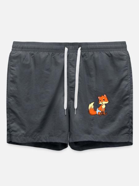 Kawaii Baby Ræv - Badeshorts - charcoal