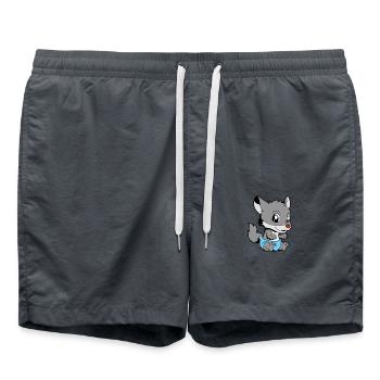 Kawaii Baby Wolf - Badeshorts - Anthrazit - Vorne - AI Model Male 185 light (185cm)