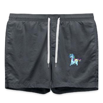 Kawaii Baby Einhorn - Badeshorts - Anthrazit - Vorne - AI Model Male 185 light (185cm)