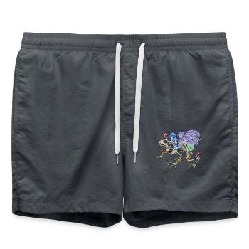 Froschskelett mit Pilzen - Badeshorts - Anthrazit - Vorne - AI Model Male 185 light (185cm)