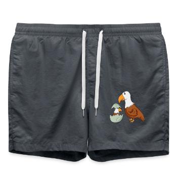 Aigle avec Bébé Aigle - Short de bain - charbon - Devant - AI Model Male 185 light (185cm)