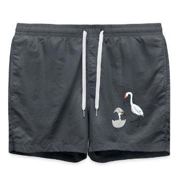 Grue avec grue pour bébé - Short de bain - charbon - Devant - AI Model Male 185 light (185cm)