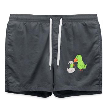 Perroquet avec bébé perroquet - Short de bain - charbon - Devant - AI Model Male 185 light (185cm)