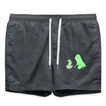 Frog with Baby Frog - Swim Trunks - anthracite - Front - AI Model Male 185 light (185cm)