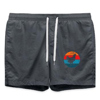 Amateur de poulet Farmer Retro vintage Idée cadeau - Short de bain - charbon - Devant - AI Model Male 185 light (185cm)