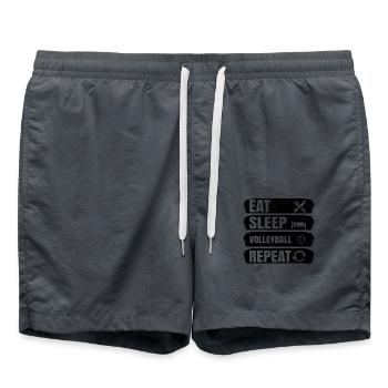 Manger Dormir Volleyball Répéter - Short de bain - charbon - Devant - AI Model Male 185 light (185cm)