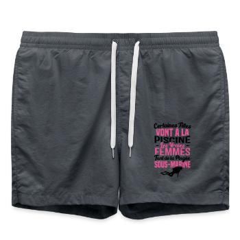 Les vraies femmes font de la plongée sous marine - Short de bain - charbon - Devant - AI Model Male 185 light (185cm)