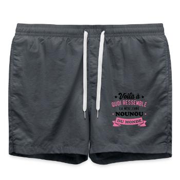 Cadeau Voilà La Meilleure Nounou du Monde - Short de bain - charbon - Devant - AI Model Male 185 light (185cm)