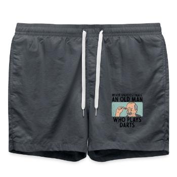 Darts Dart Player Sayings - Swim Trunks - anthracite - Front - AI Model Male 185 light (185cm)
