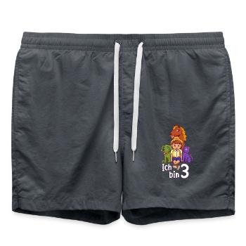 Geburtstagsshirt Bauernhof - 3 Geburtstag Junge - Badeshorts - Anthrazit - Vorne - AI Model Male 185 light (185cm)