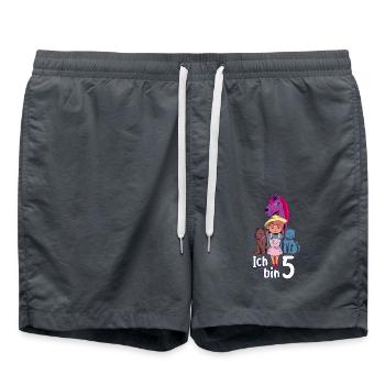 Geburtstagsshirt Bauernhof - 5 Geburtstag Mädchen - Badeshorts - Anthrazit - Vorne - AI Model Male 185 light (185cm)