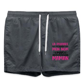 Maman Fête Des Mères Cadeau Anniversaire Amour - Short de bain - charbon - Devant - AI Model Male 185 light (185cm)
