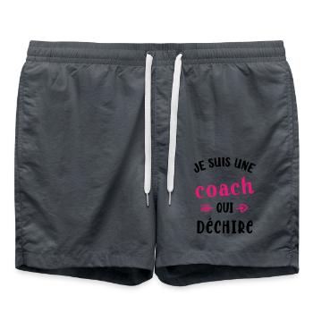 Une Coach qui déchire Femme Sportif Cadeau Humour - Short de bain - charbon - Devant - AI Model Male 185 light (185cm)