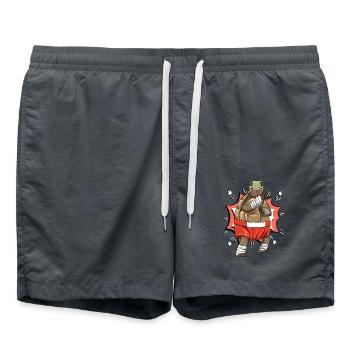 Schildkörte Karate Kampfsport Unicorn MMA - Badeshorts - Anthrazit - Vorne - AI Model Male 185 light (185cm)