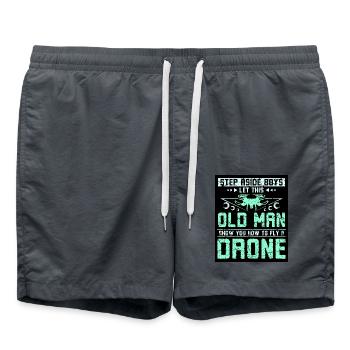 Let this old man show you how to fly a drone - Badeshorts - Anthrazit - Vorne - AI Model Male 185 light (185cm)