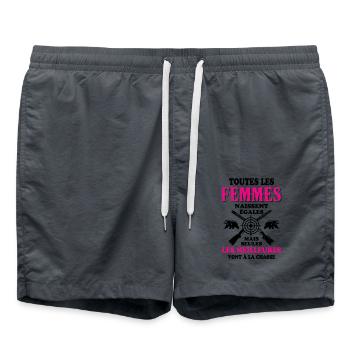 Cadeau Les meilleures femmes vont á la chasse - Short de bain - charbon - Devant - AI Model Male 185 light (185cm)