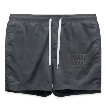 Hätte Hätte Fahrradkette lustiger Fahrrad Spruch - Badeshorts - Anthrazit - Vorne - AI Model Male 185 light (185cm)