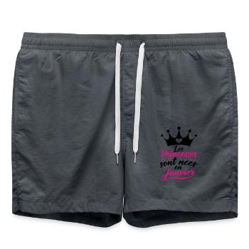 Les Princesses Sont Nées En Janvier - Short de bain - charbon - Devant - AI Model Male 185 light (185cm)