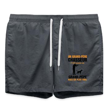 Grand-père Chasseur Anniversaire Cadeau Cool Noël - Short de bain - charbon - Devant - AI Model Male 185 light (185cm)