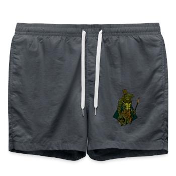 Egyptian god Sobek - Swim Trunks - anthracite - Front - AI Model Male 185 light (185cm)