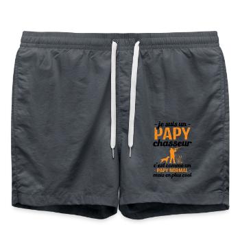 Je suis un papy chasseur comme un papy normal - Short de bain - charbon - Devant - AI Model Male 185 light (185cm)
