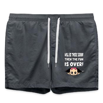 Will Be There Soon Then The Fun Is Over - Badeshorts - Anthrazit - Vorne - AI Model Male 185 light (185cm)