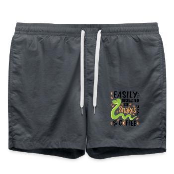 Snakes and Coffee - Swim Trunks - anthracite - Front - AI Model Male 185 light (185cm)