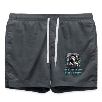 Dia De Los Muerte Halloween Kleidung Hallowenn Tee - Badeshorts - Anthrazit - Vorne - AI Model Male 185 light (185cm)